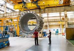 A GE Vernova synchronous condenser under construction (©️ 2025 GE Vernova)