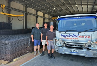 Evan- Leon and Brian Gregg (L to R) at Gregg & Sons Steel at Buronga