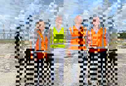 Marie Jordan (Transgrid), Paul Curnow (Akaysha Energy), Matt Kean (NSW Energy Minister), James Codd (EnergyCo)