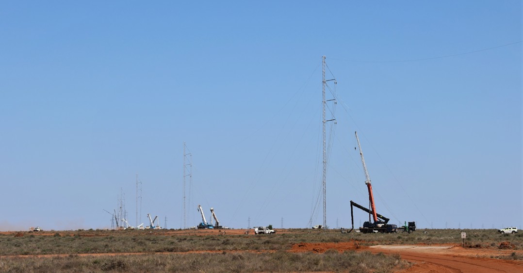 Conductor stringing works near Broken Hill 3