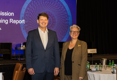 230829 Transgrid TAPR launch - CEO Brett Redman and NSW Energy Minister Penny Sharpe