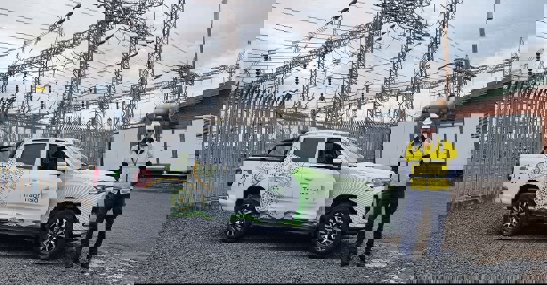 Anthony Madani with Electric UTE