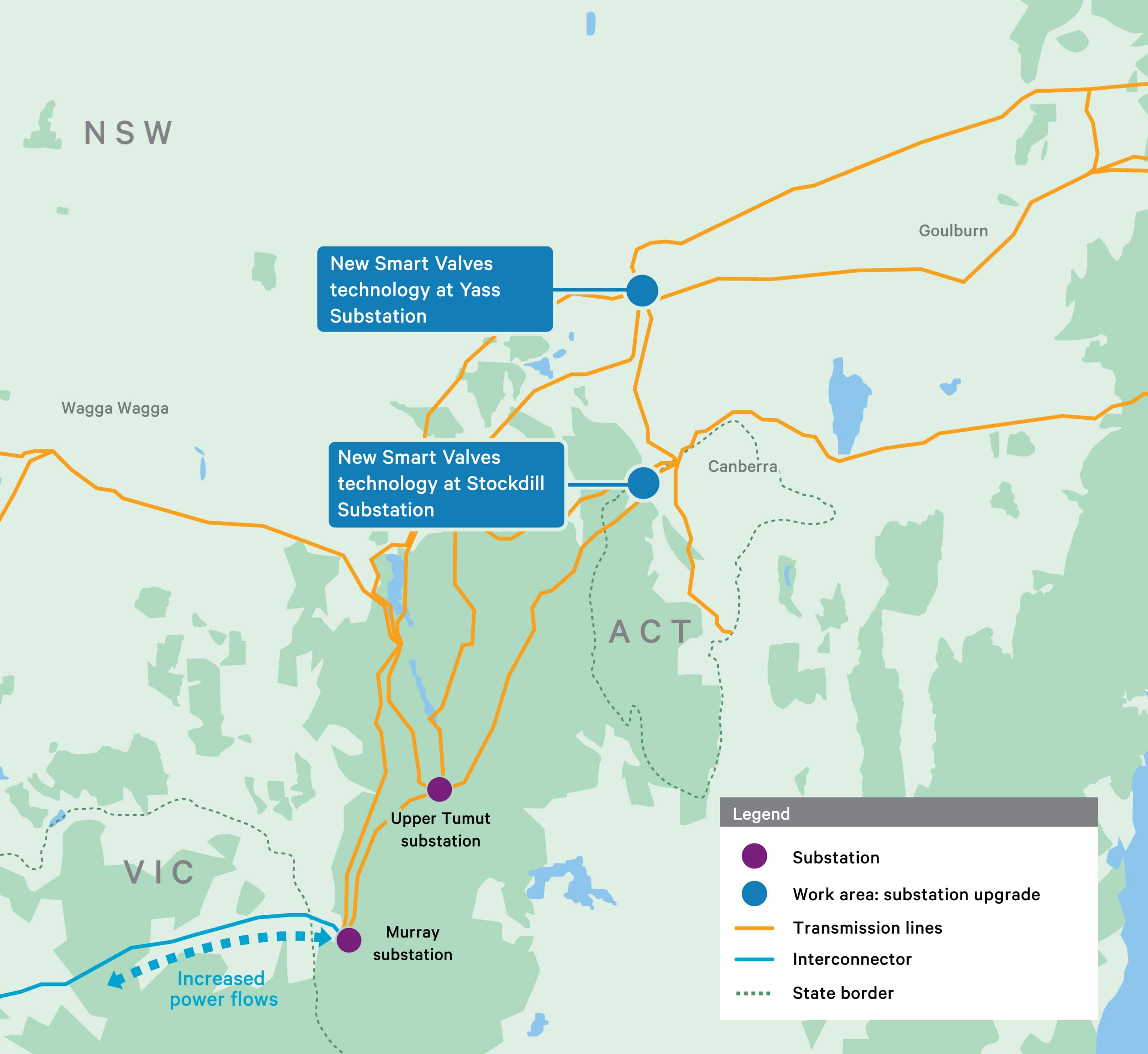 Victoria NSW interconnector map
